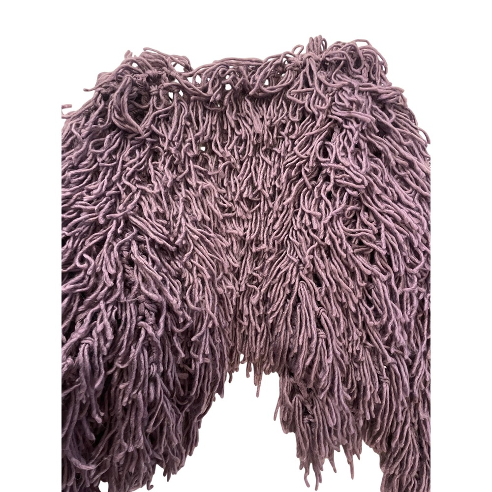 Mauve Purple Shaggy Loop Knit Open Front Cardigan L Nasty Gal - Picture 3 of 6
